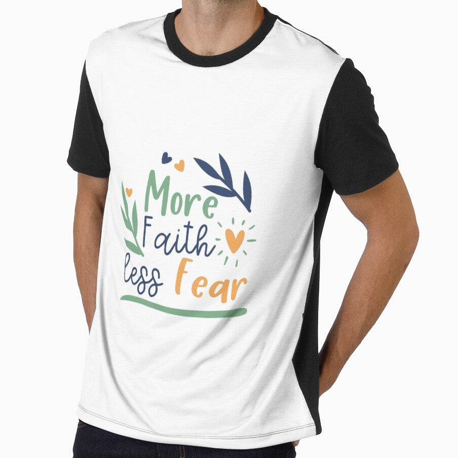 More Faith Less Fear Christian Quote by KarmaInkstudio888