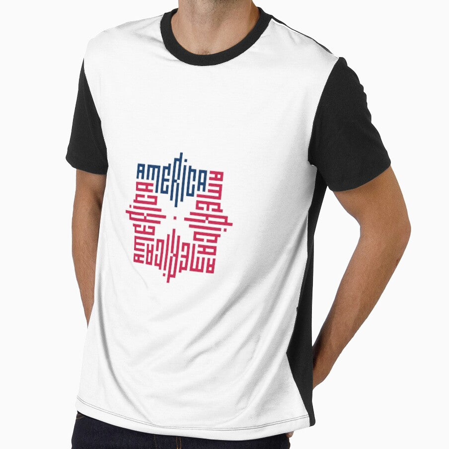 AMERICA | Color  | Modern Geometric Kufi Calligraphy | From Name to Art by FOR YOUR NAME
