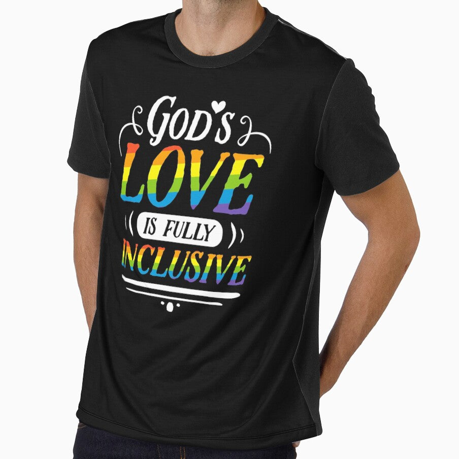 God's Love Is Fully Inclusive Gay Pride Christian Rainbow Flag LGBT Quote LGBTQ+ by lanynx design