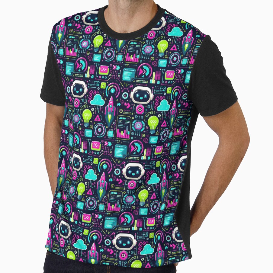 Cute Neon Tech Innovation Pattern by GalacticLabs