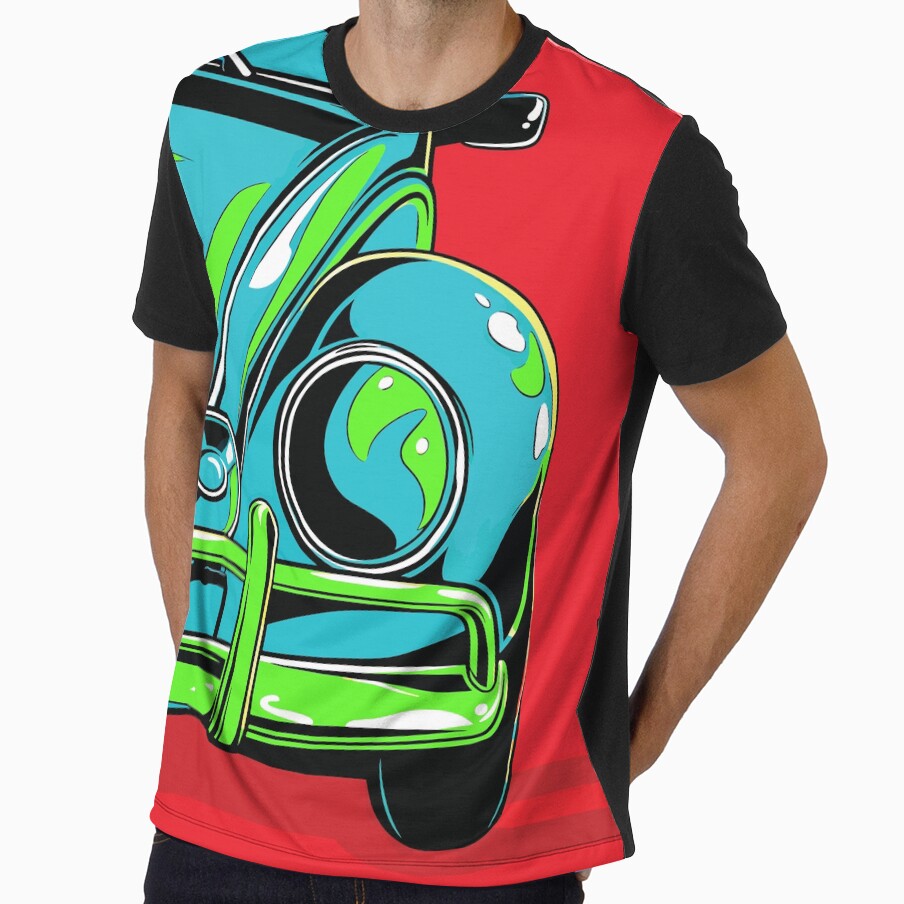 Retro Compact Car Pop Art Illustration by RamyGallery