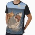 Orange Kitty Attacking Great White Shark Nom Nom by WigOutlet