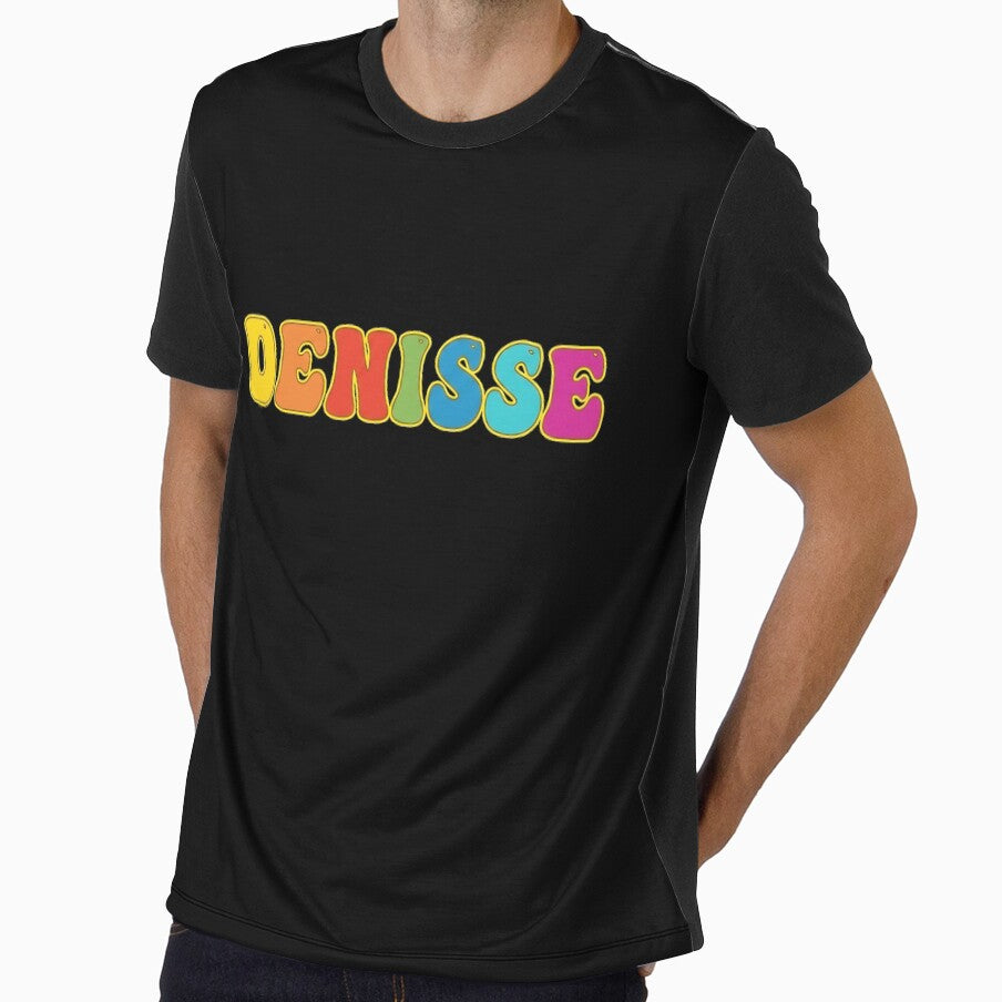 ❤️ Denisse Personalized Name Wavy Retro Shirt, Coffee Mug, Sticker Gift by HelixPedia
