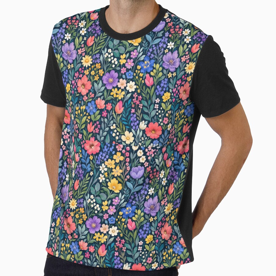 Colorful Wildflower Garden Botanical Floral Pattern Nature Lover by Moizento