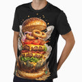 Explosive Layered Burger: Dramatic Onion Rings Stack Burger Art by irfanshikh