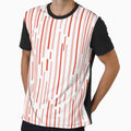 Leitungen Cheerful Line Pattern in Pink, Red, and White by kierkegaard