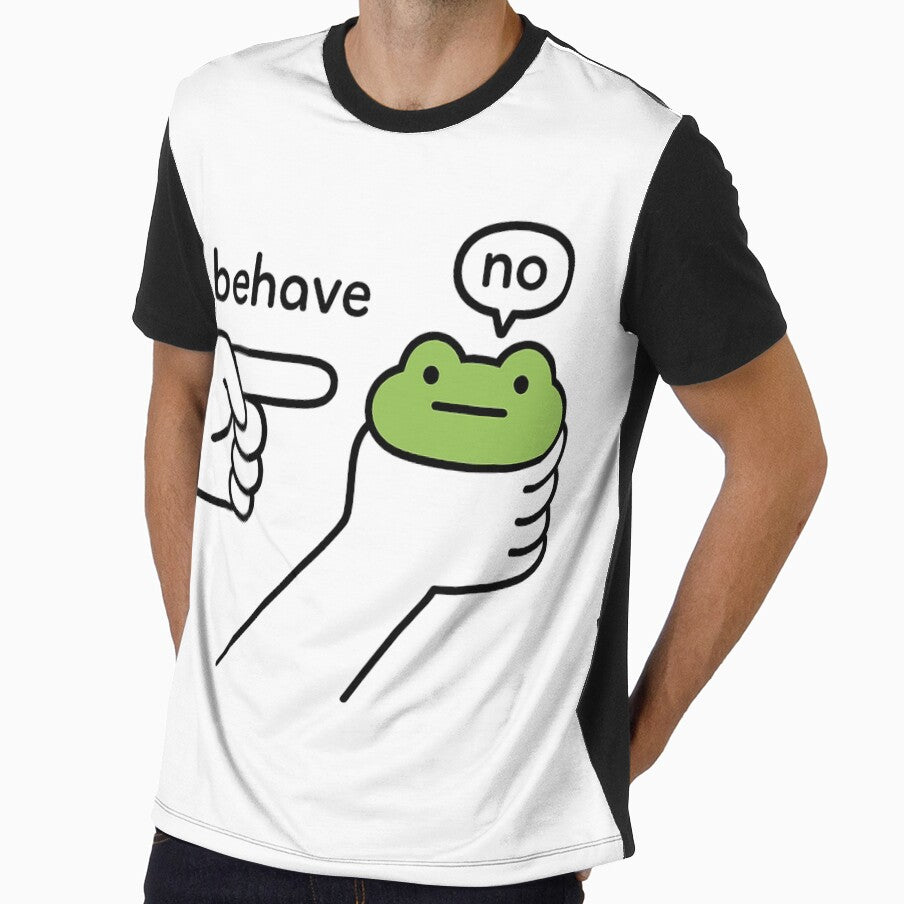 Funny Stubborn Frog "No Behave" Sassy Meme Attitude by haitrieuic96