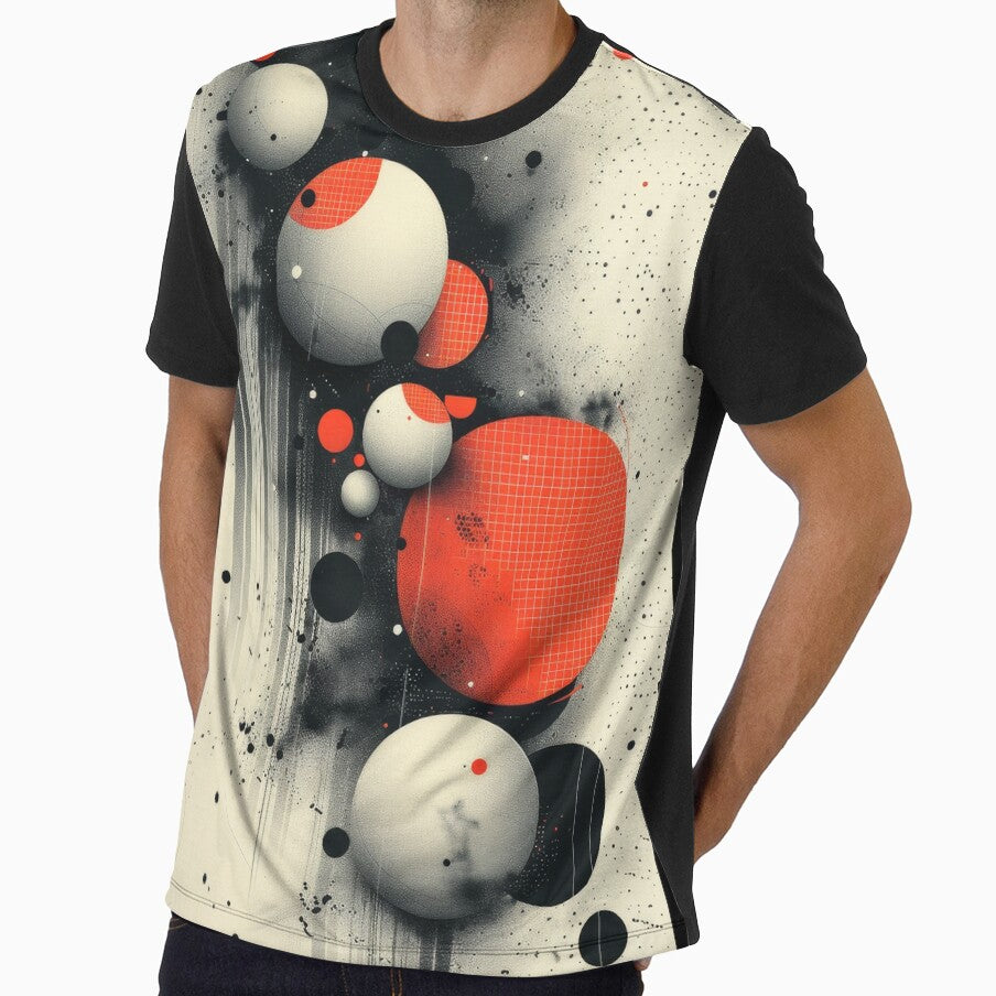 Abstract Red And White Circles In Space by ML-Media