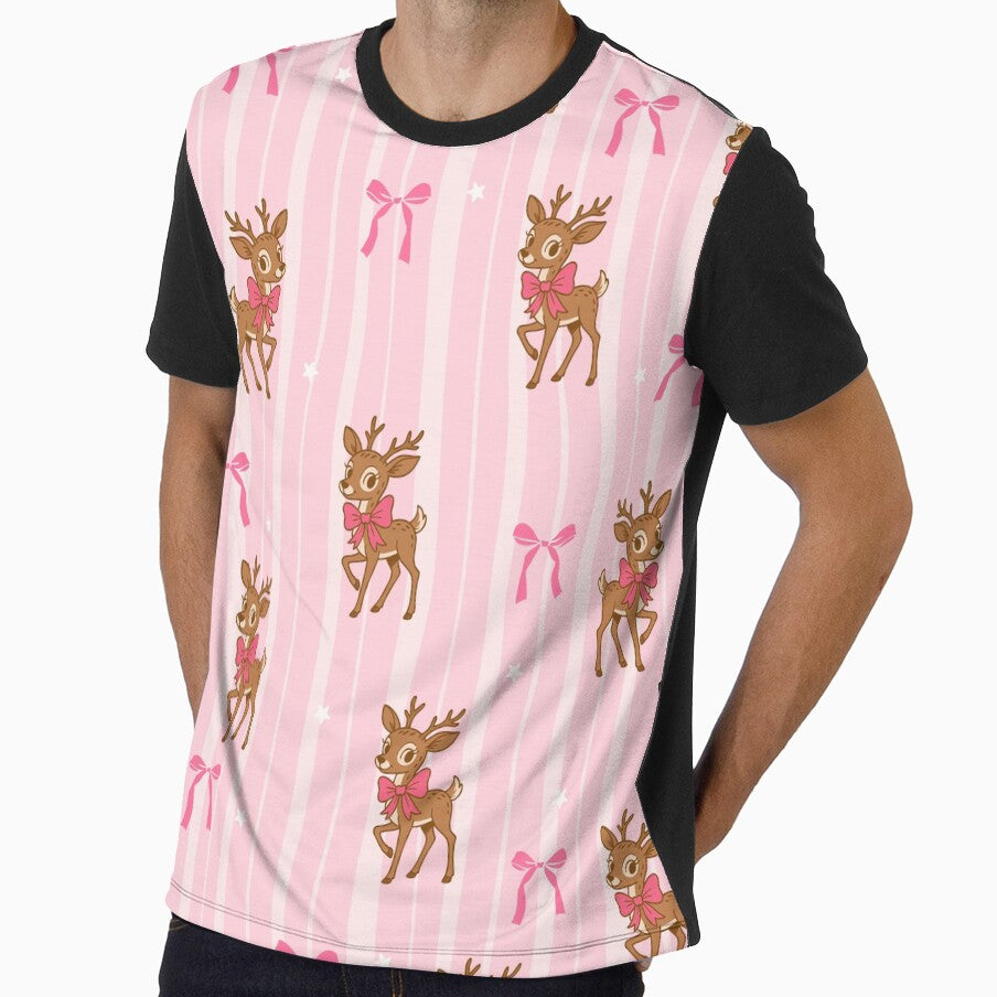Cute Pink Reindeer Christmas Pattern by FOFANOS28