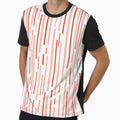 Leitungen Cheerful Line Pattern in Pink, Red, Cream, and White by kierkegaard