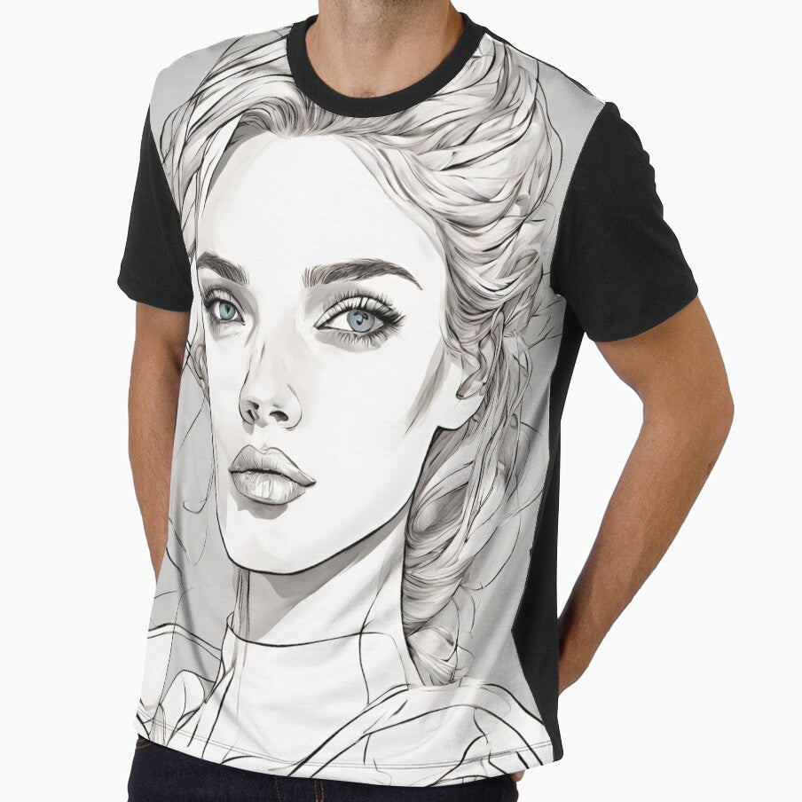 Monochrome Mastery: Abstract Portrait Line Art in Black & White - Tessa by BPMagic