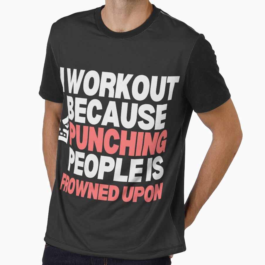 I Workout Because Punching People Is Frowned Upon — Funny Gym Sticker by AnkerShopping