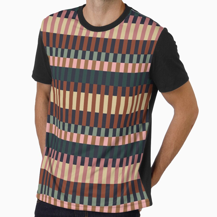 Retro Mid Mod Colorful Stripes Blocks in Earth Tones 2 by enricadenicola