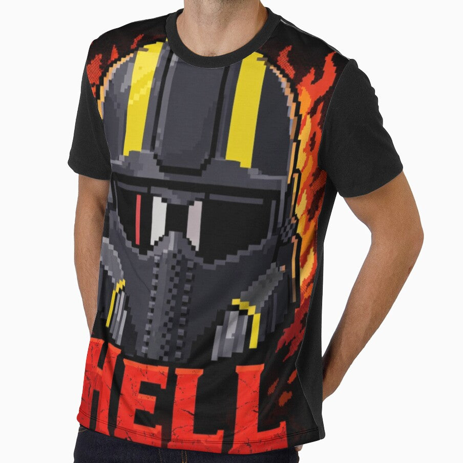 Hell Diver Helmet – Retro 2D Inferno Emblem by Level Quest