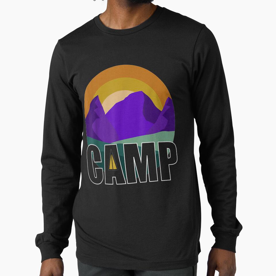 Camp With Purple Mountains Outdoor Scene And Sunset by beatabea