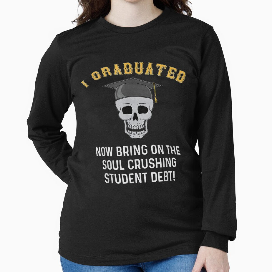 Funny Soul Crushing Student Debt Graduation Skull Design by jerrie9