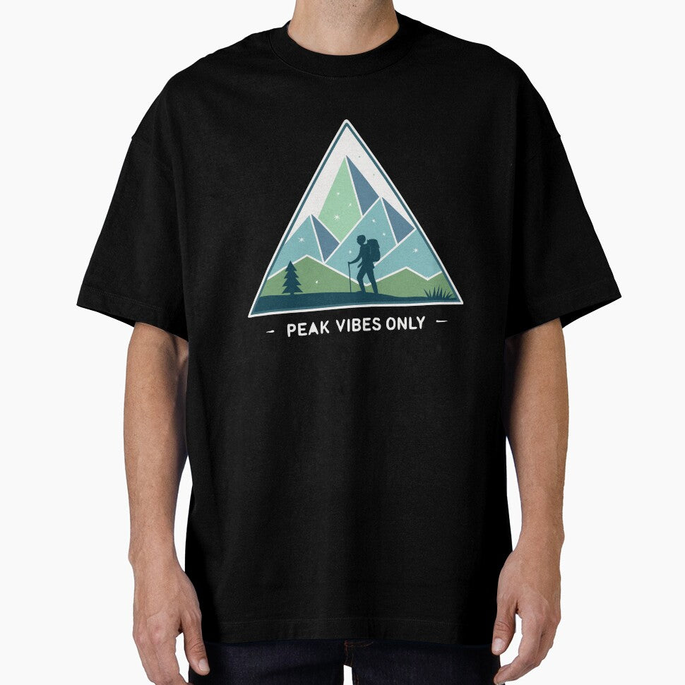 Peak Vibes Only Hiking and Adventure - dark bg by pixelated_echoes
