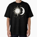 Mystical Sun & Moon with Stars – Golden Line Art by Samke.