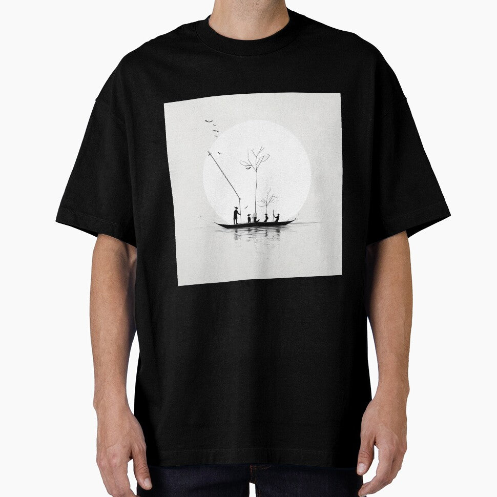 Minimalist abstract moon art design by Feluceo