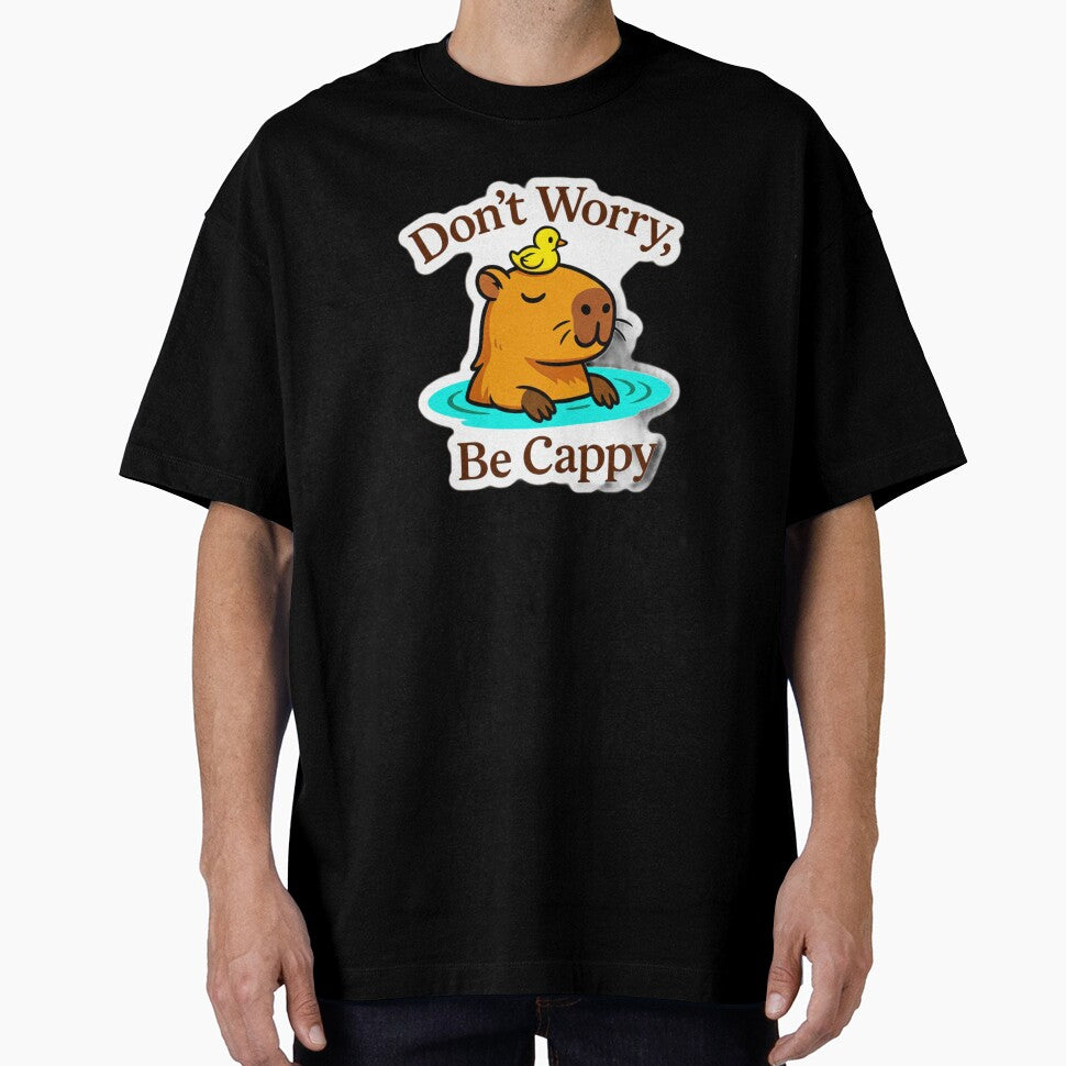 Don’t Worry, Be Cappy – Chill Capybara & Duck Art by R. Leon | Aurora & Douglas