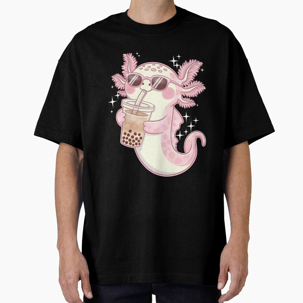 Axolotl Bubble Tea by Funny Vintage Stickers And T-Shirts