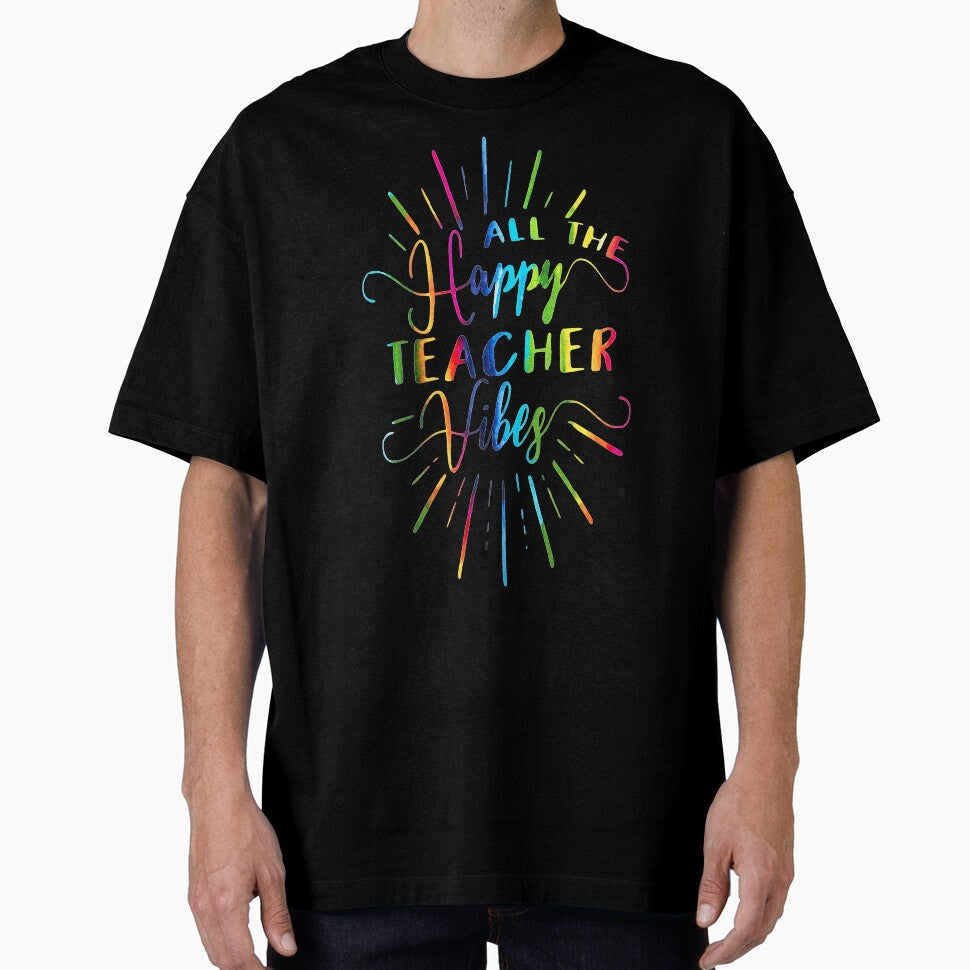 ALL The Happy Teacher Vibes - Teaching is the Best - Love Rainbow Watercolor by brightormuted
