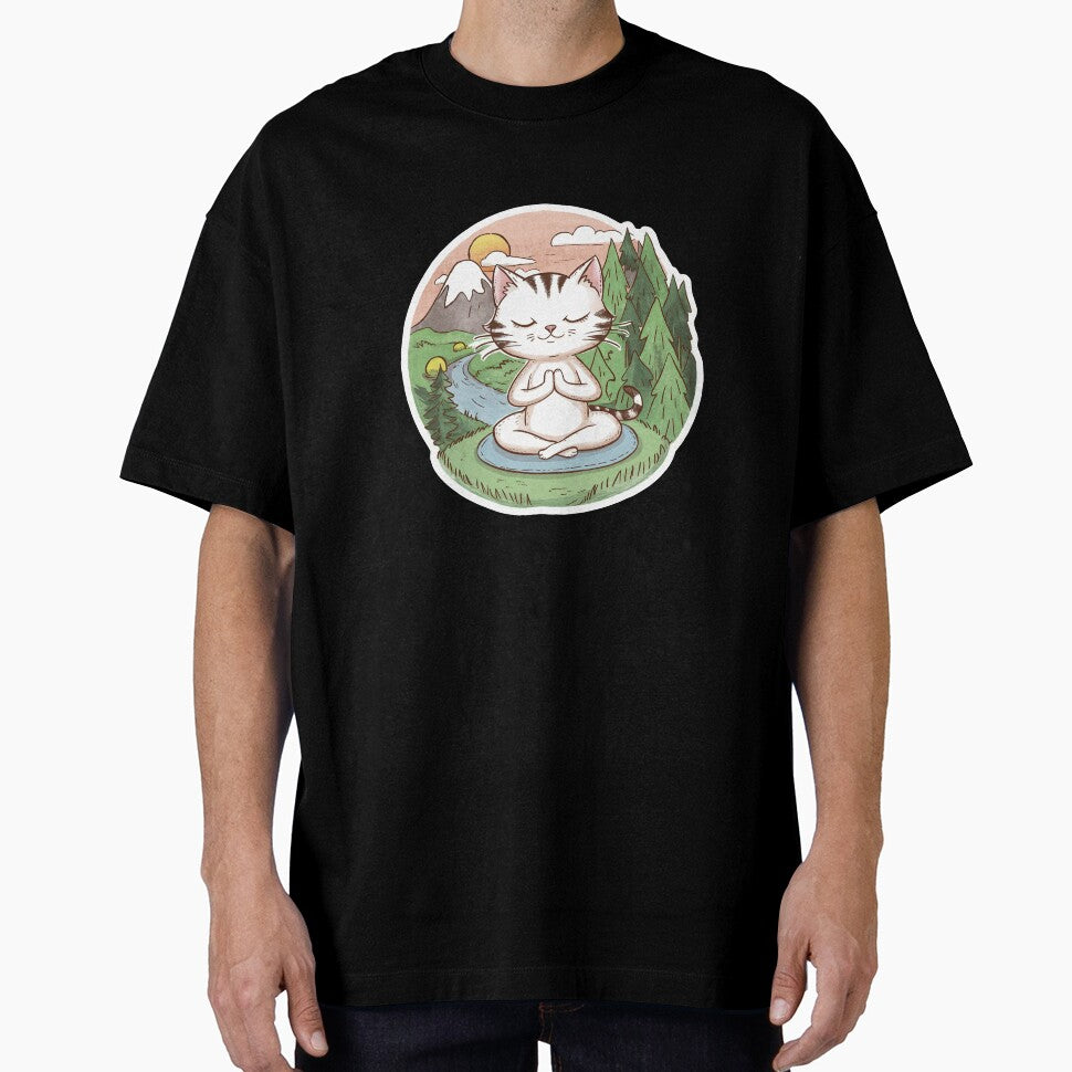 Meditating cat in moutains by canvadreamer444