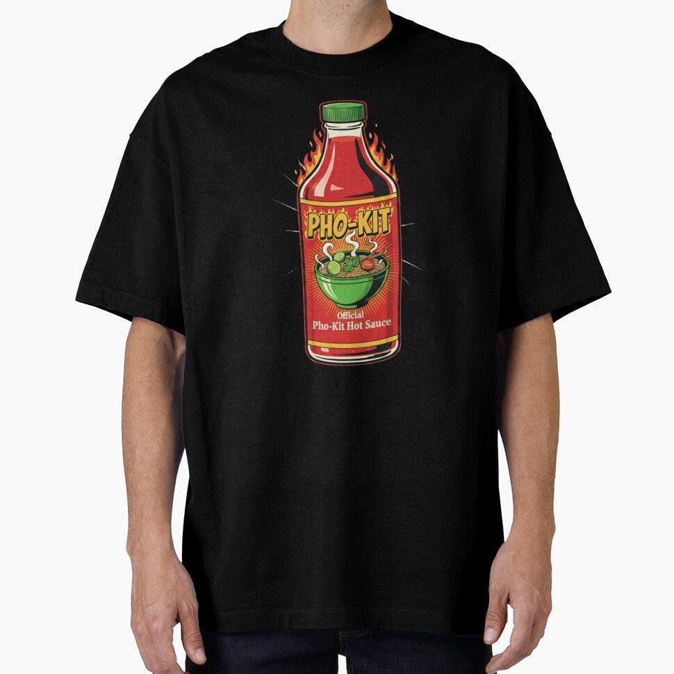 Official Pho-Kit Hot Sauce Bottle Funny by Oommen Studio