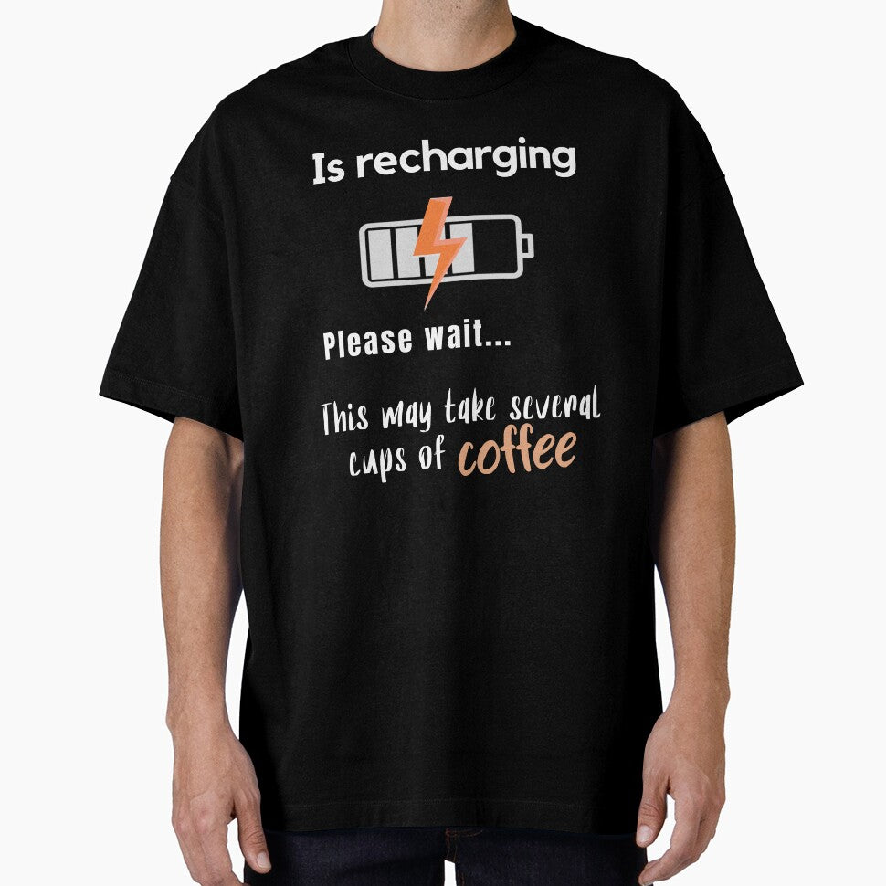 Funny Coffee Recharging Quote Design by ProWittyDesigns