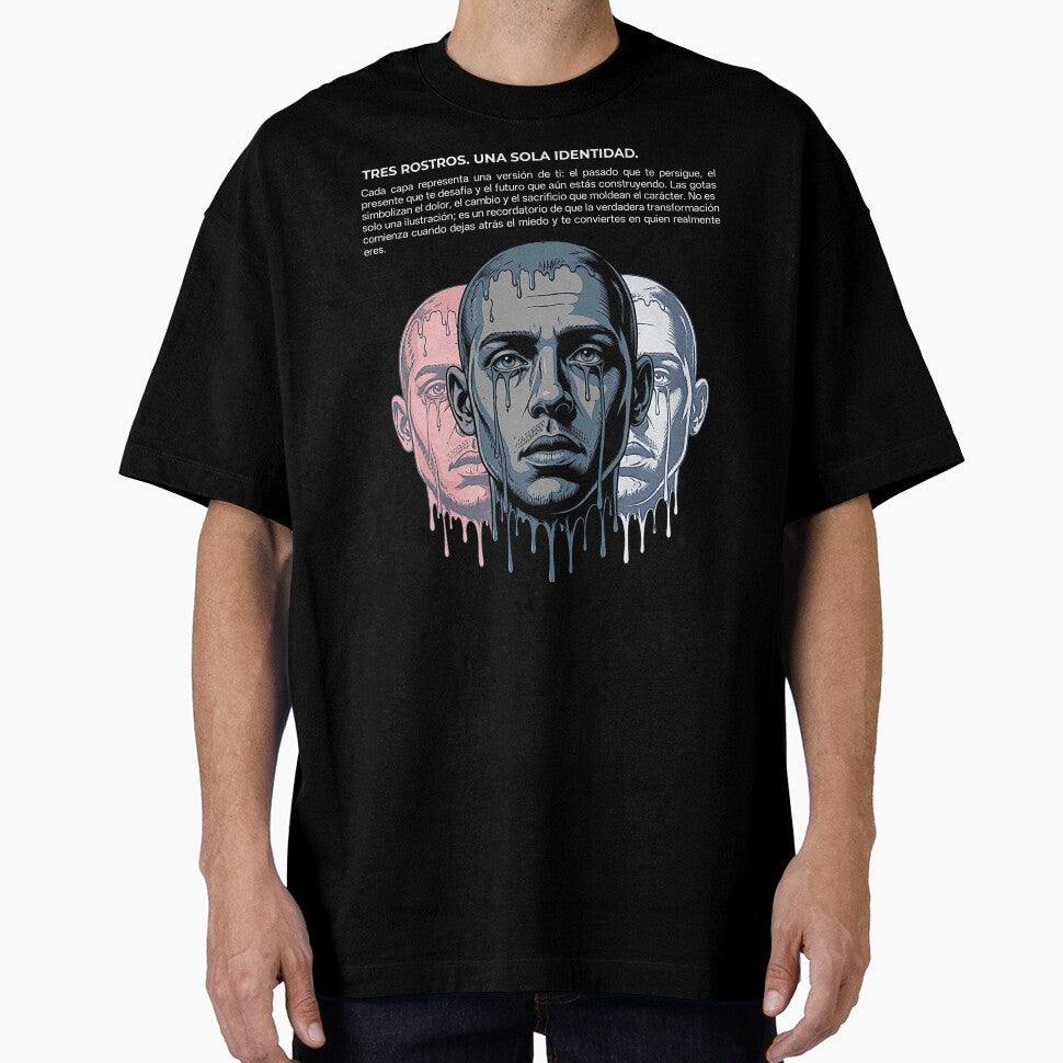 Surreal Dripping Face Graphic Tee | Premium Oversized Streetwear by AURE0