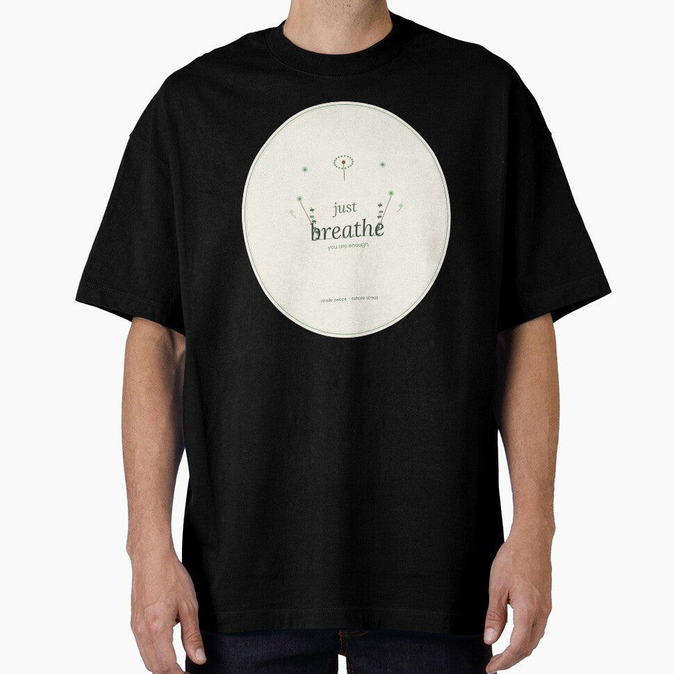 Just Breathe Botanical Minimalist Mental Health Design by Petal & Pixel Co