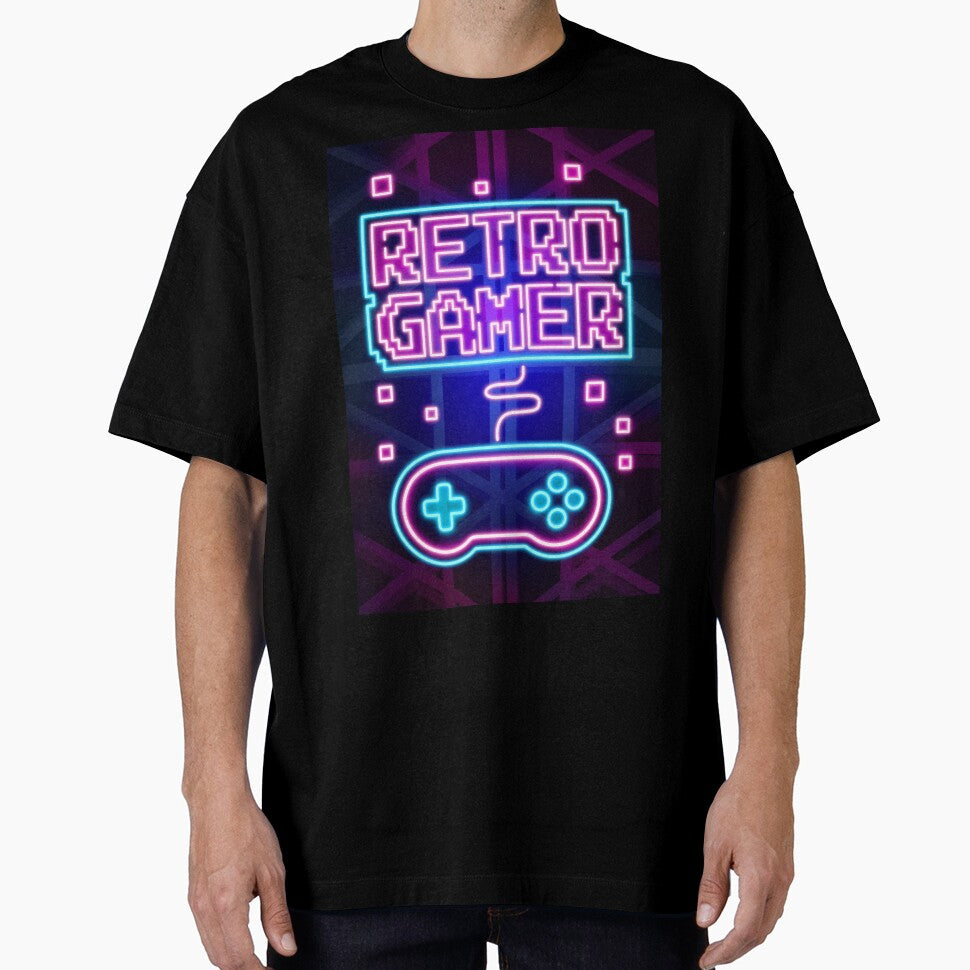Retro Gamer Neon Art Typography by Vectorheroes