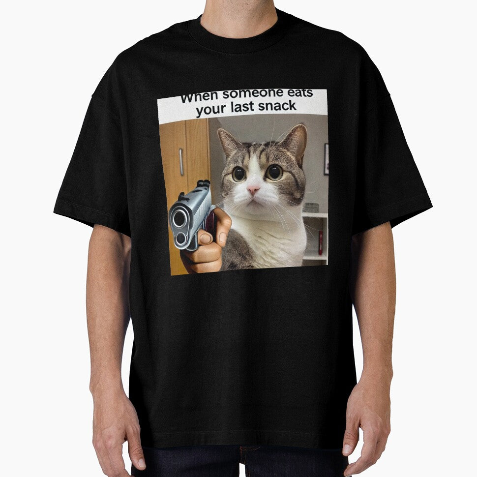 Cat With Gun Meme - When Someone Eats Your Last Snack by CatmemesArt