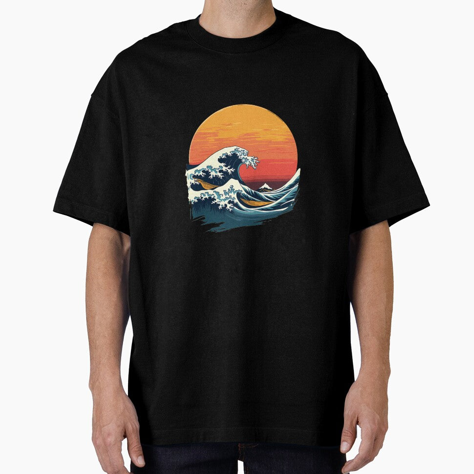Retro Wave Design: Bold 70s Lines in Orange and Mustard by VibeTCreations