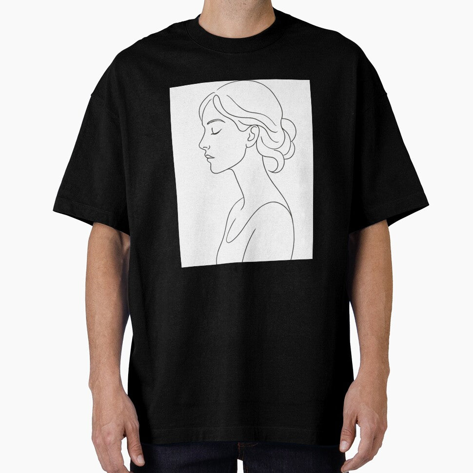 Minimalist Line Art Profile of a Woman by ARkiveCreative