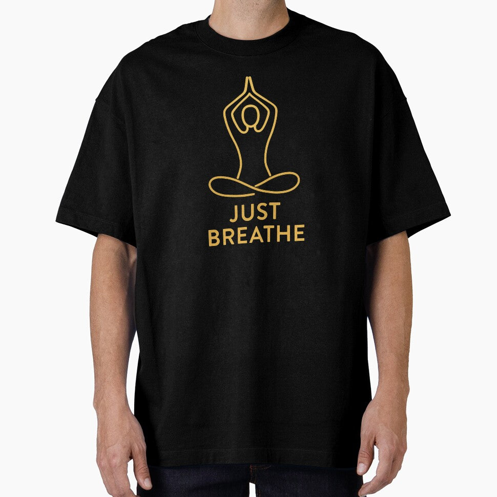 Just Breathe – Golden Meditating Pose Minimal Zen by Kalpa
