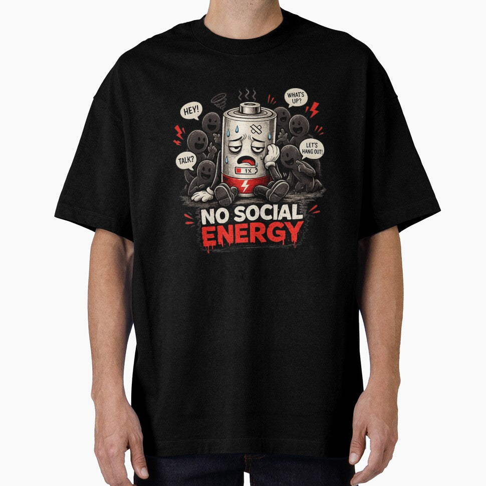 No Social Energy Shirt – Introvert Mood Tee by DesignTeamHub