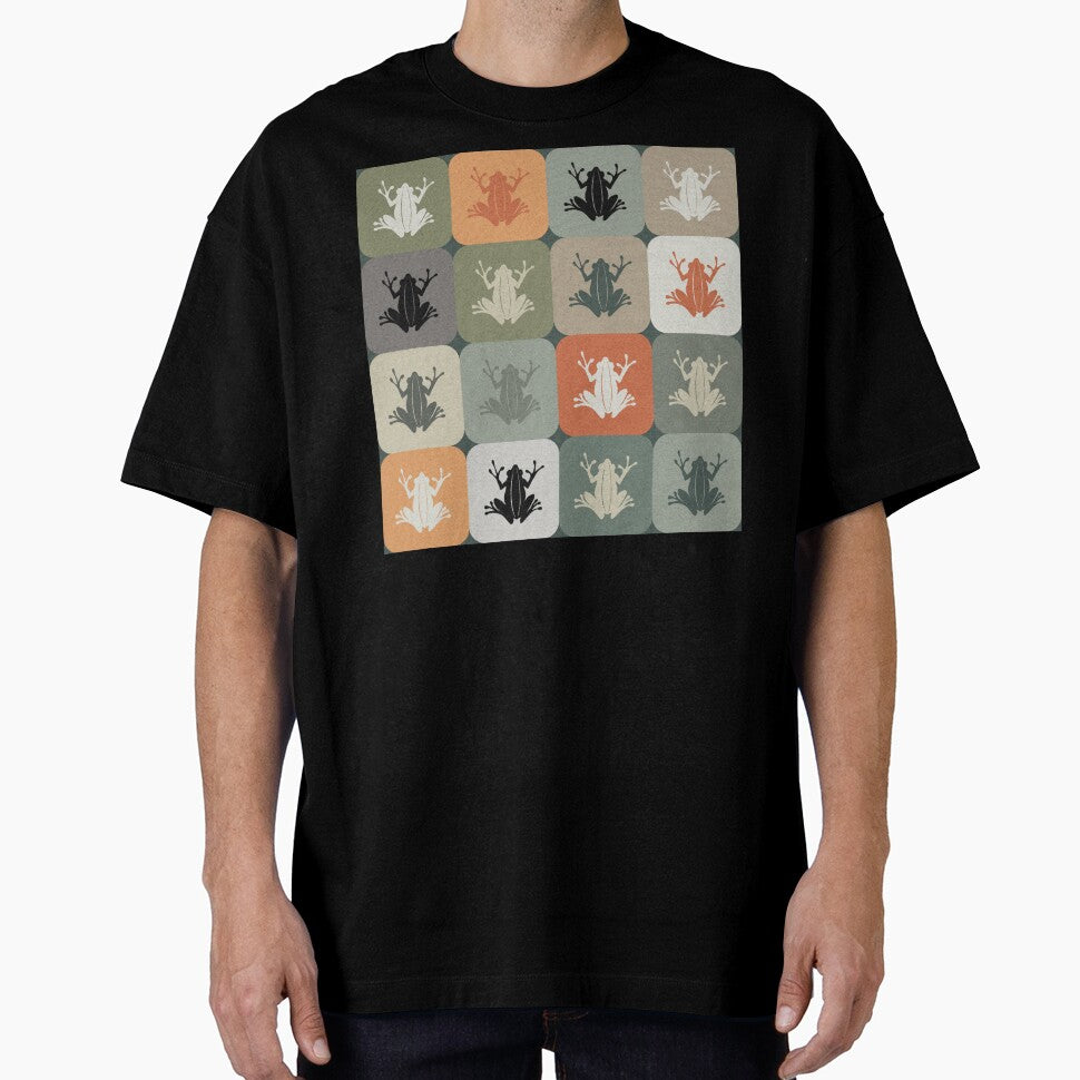 Frog Checker Pattern – Retro Earth Tones by wild.geranium.design
