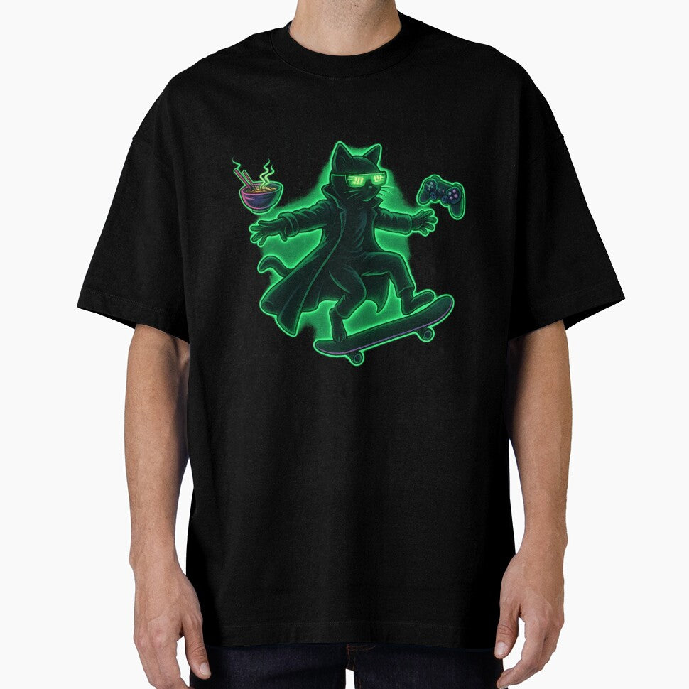 Meowtrix Reloaded 2– Glitch Cat in a Matrix-Inspired Cyber Aesthetic by NullandPrinted