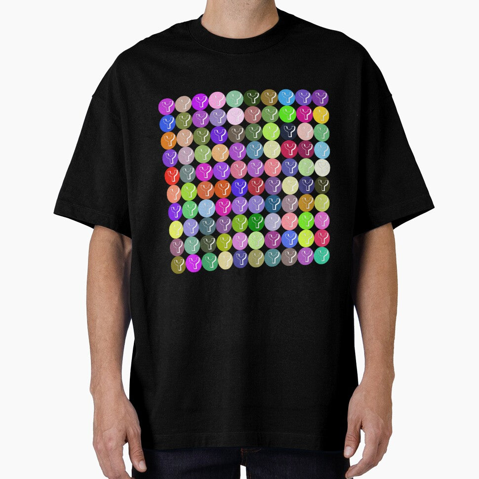 letter Y - Abstract line art, geometric shapes,  polygon and circles lineart collection  (colored) #71 by Henri Le Vatius