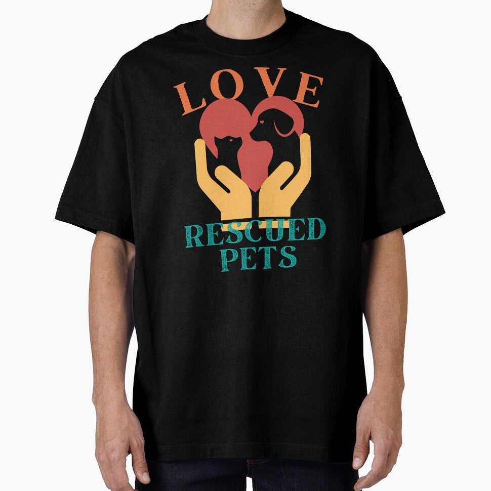 Love Rescued Pets Dog Cat Retro Vintage by facePale