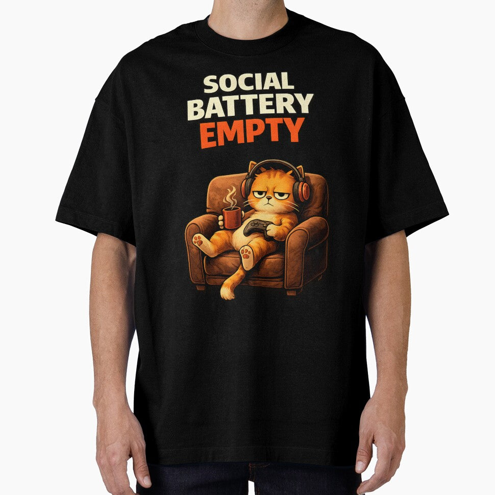 Social Battery Empty Cat by Stikaro
