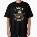 Funny Programmer Cat Coding Retro Hoodie Design by CrystalMineArts