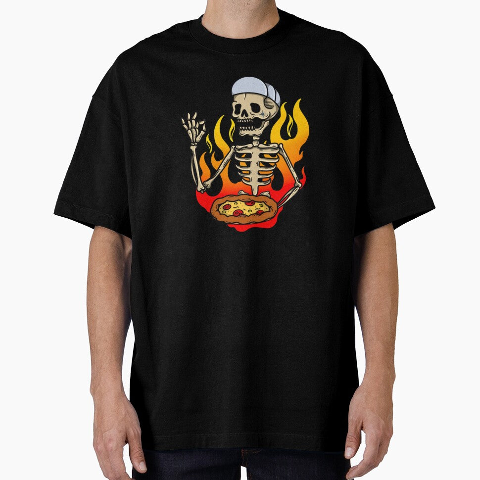 Skeleton Pizza Chef Funny Spicy Hot Slice by Oniyasha