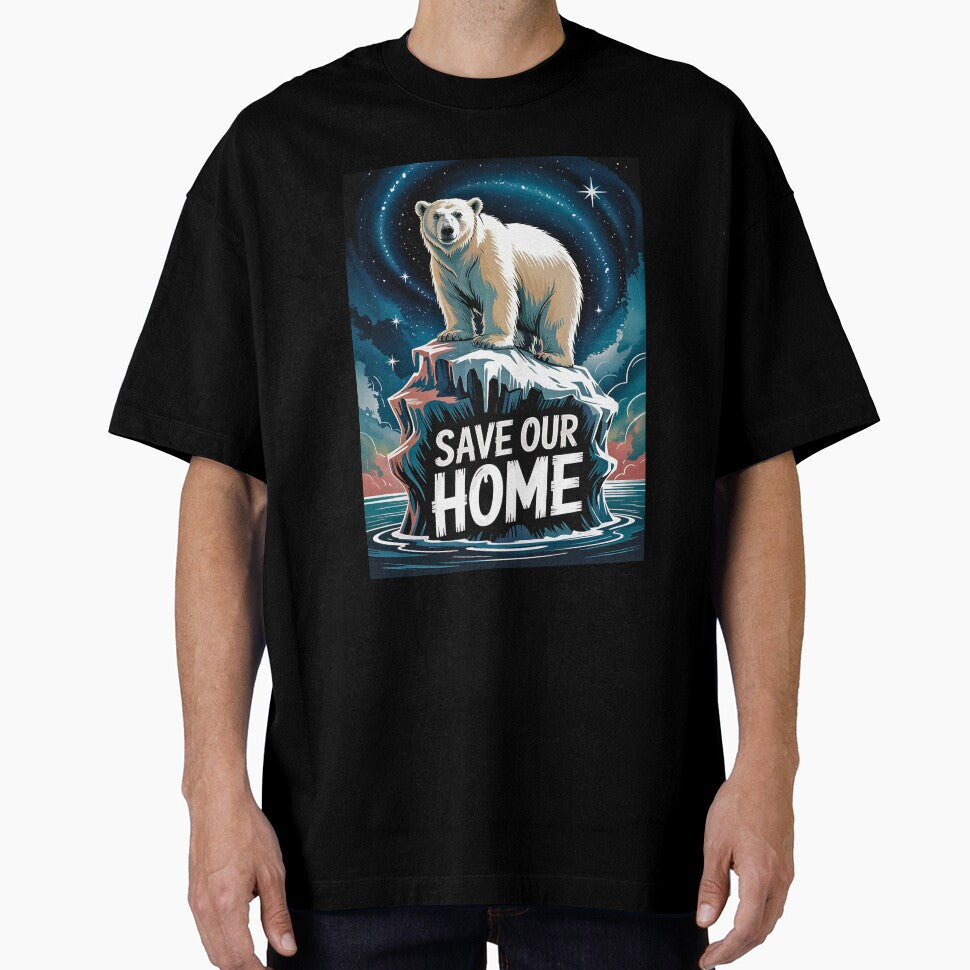 Save Our Home Polar Bear Art Print - Eco-Friendly Wildlife Decor by pnidesign