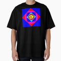 Whimsica Royal Blue & Red-Yellow abstract flower design by Iritof by iritof