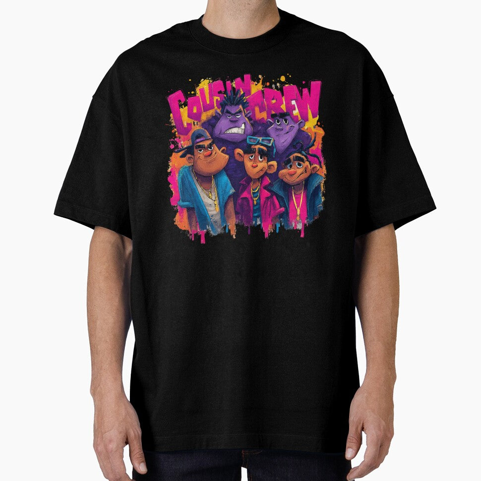 Cousin Crew Street Art – Hip Hop Style Family Reunion Graphic Tee, Graffiti Characters Family Matching T-Shirt by Happy'CLICK'