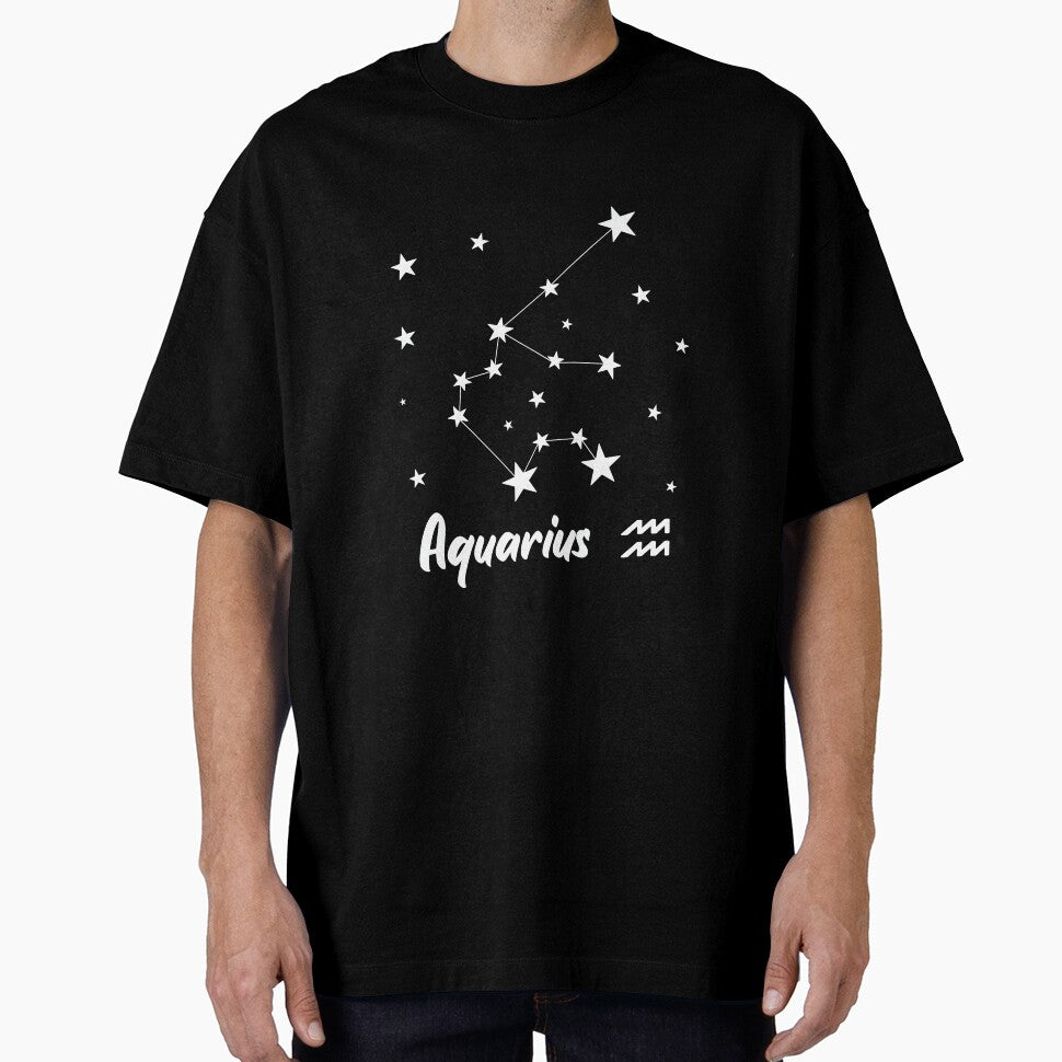 Aquarius Zodiac Star Constellation White Lines by LaGode