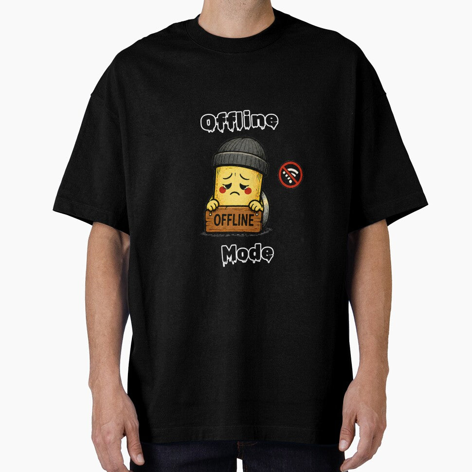 Offline Mode Shirt – Social Battery Low Funny Introvert Aesthetic Tee by DesignTeamHub