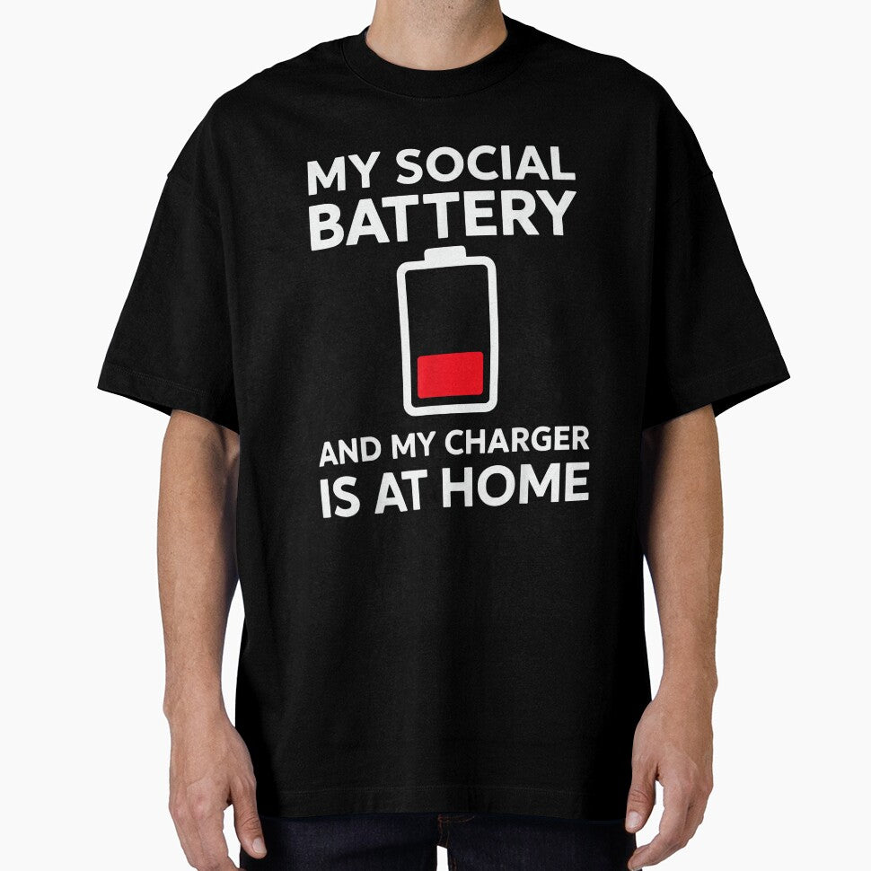 Social Battery Low Charger at Home Antisocial Introvert by JohnVBurks